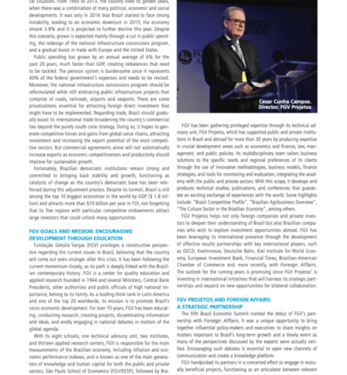 Foreign Affairs Magazine - Brazil Macroeconomic Scenario